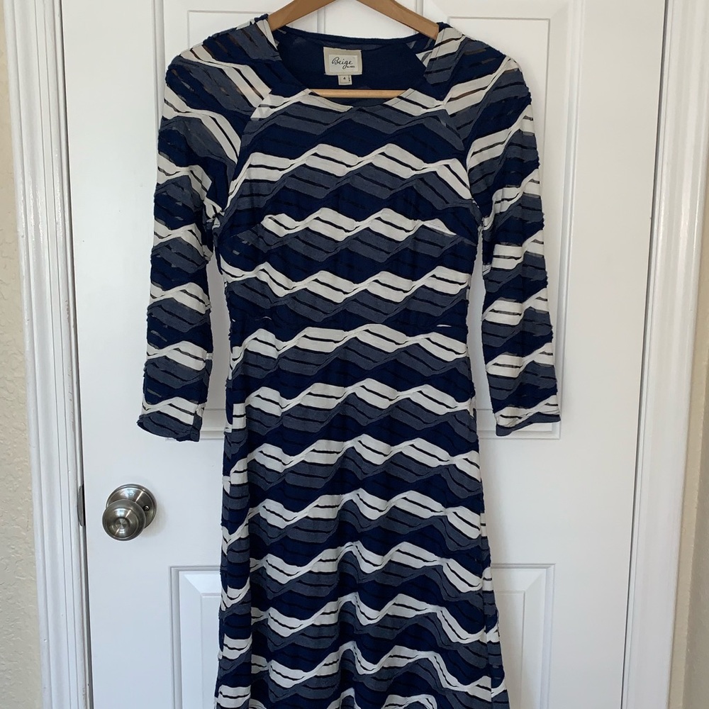 Beige by ECI Jersey Knit Career Long Sleeve Dress